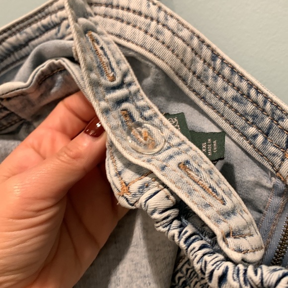 Wild Fable Corset Top Womens XXL Denim Sleeveless Smocked-Back Light Blue - Picture 5 of 6